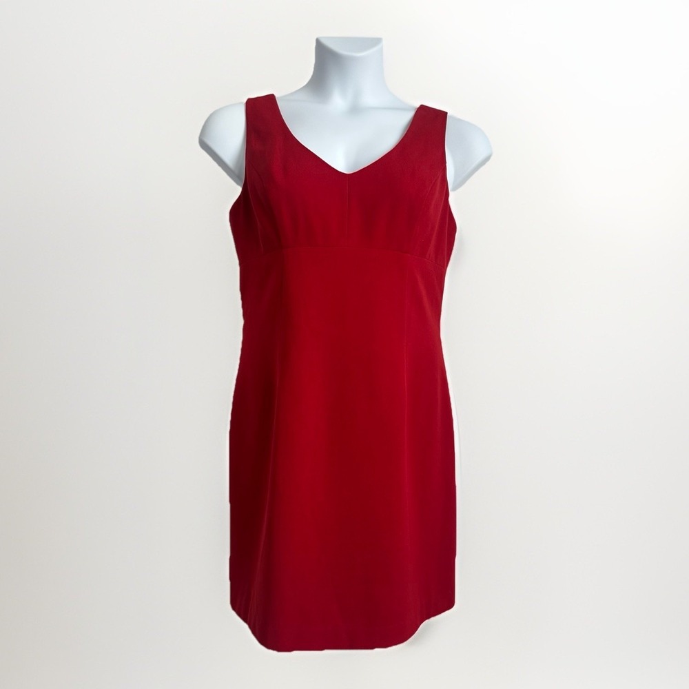 BCBG Paris Red Mini Sheath Dress, Y2K Made in USA Sz: 12 Party, Cocktail